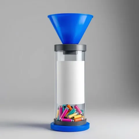 CellComply 20L vape recycling tube, a clear collection tube with a navy hooded cap